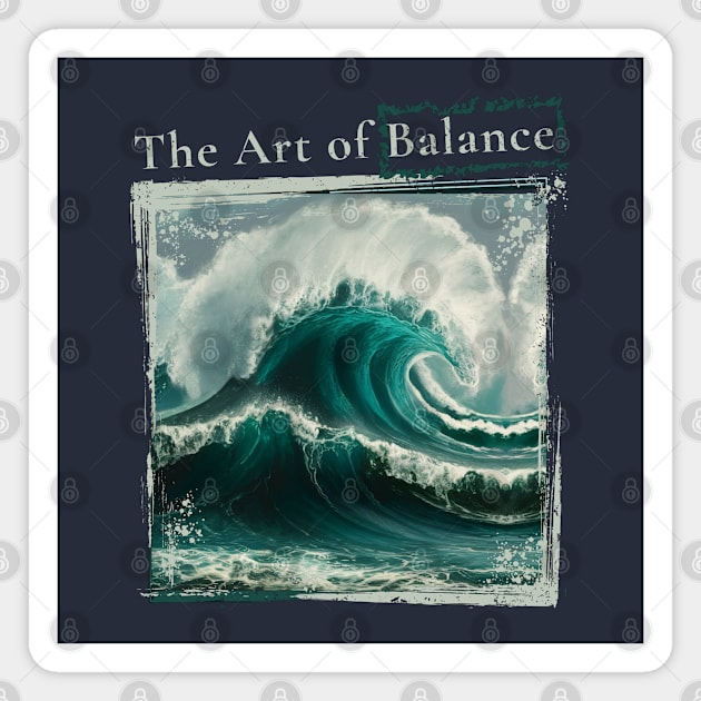 The Art of Balance Harmony of Life Wave Waves Ocean Sea Distressed Magnet by HelenGie